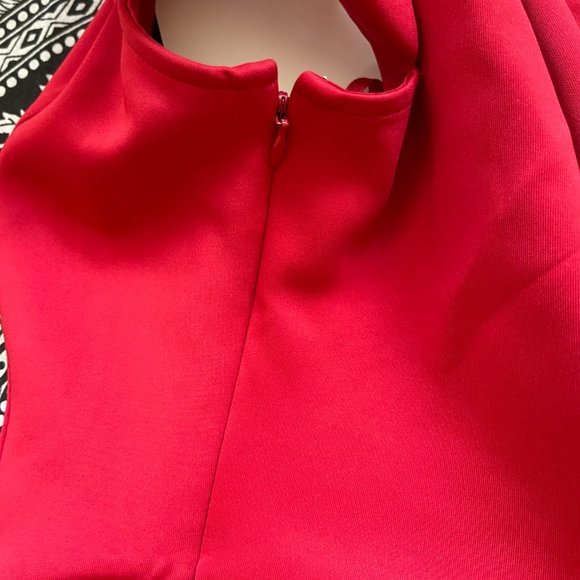Ted Baker Just for You Red Dress with Cap Sleeves Size 1 - Picture 4 of 10